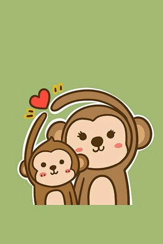 可爱猴子亲子趣味卡通手机壁纸大全http...