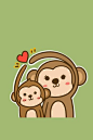 可爱猴子亲子趣味卡通手机壁纸大全http://www.kutoo8.com/