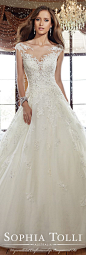 The Sophia Tolli Fall 2015 Wedding Dress Collection - Style No. Y21509 sophiatolli.com #laceweddingdress: