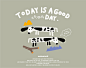a poster with two cows on it that says today is a good day