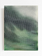 Abstract contemporary painting for sale with a misty hill and a house "My distant home".

Clouds descended on the green mountains. We see a hidden house and a tiny figure to the left of it. Who is this and why is the figure heading towards the h