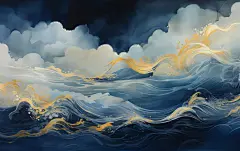 古风山水剪影山水壁纸素材