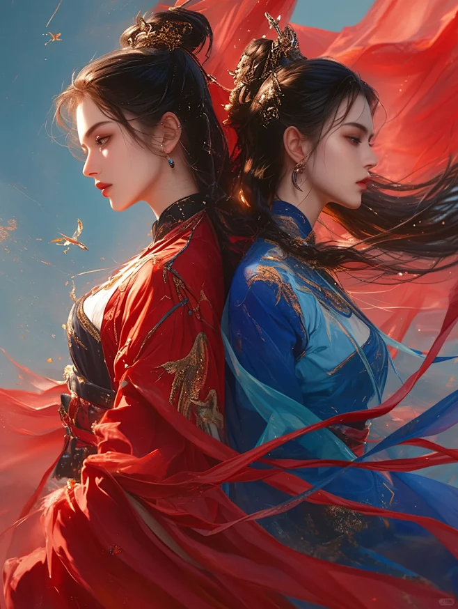 AI古风小说封面-双女主 - 小红书-花瓣网