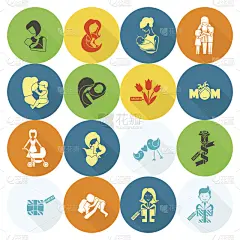 计算机图标,母亲节,贺卡,郁金香,父母,蝴蝶结,绘画插图,符号,鸟类,玫瑰