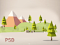 超流行：Low Poly 低多边形风格PSD源文件免费下载 - 推酷