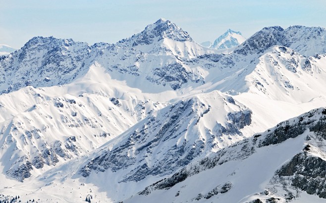 冬季 雪山背景