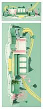 双十一电商活动banner卡通城堡3D儿童可爱立体场景背景