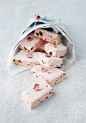 Cranberry and Pistachio Nougat with Rose Water | Edible Flowers