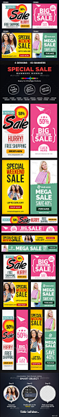 Special Sale Banner Bundle - 4 Sets - Banners & Ads Web Elements