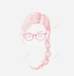 手绘女生高清素材 女孩 女生插画 手绘女生 文艺 欧美女生 清新 粉色 线条 麻花辫 元素 免抠png 设计图片 免费下载 页面网页 平面电商 创意素材