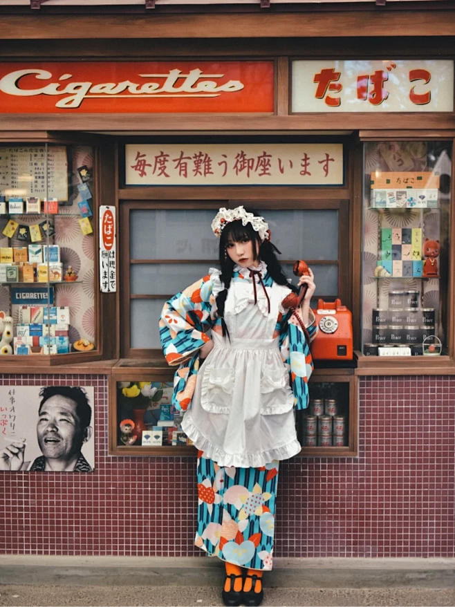 东京和服体验约拍｜昭和画报感和服女仆-花瓣网