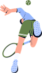 大透视风格流行运动插画-打网球