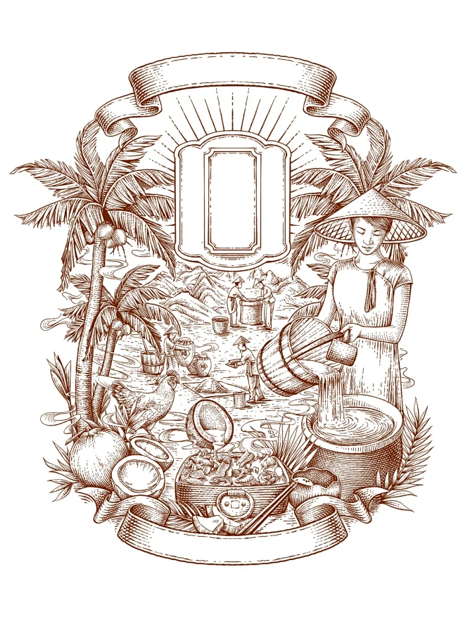 版画风插画～商业插画-包装插画 - 小红...