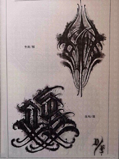 三日月葵采集到花体字tattoo