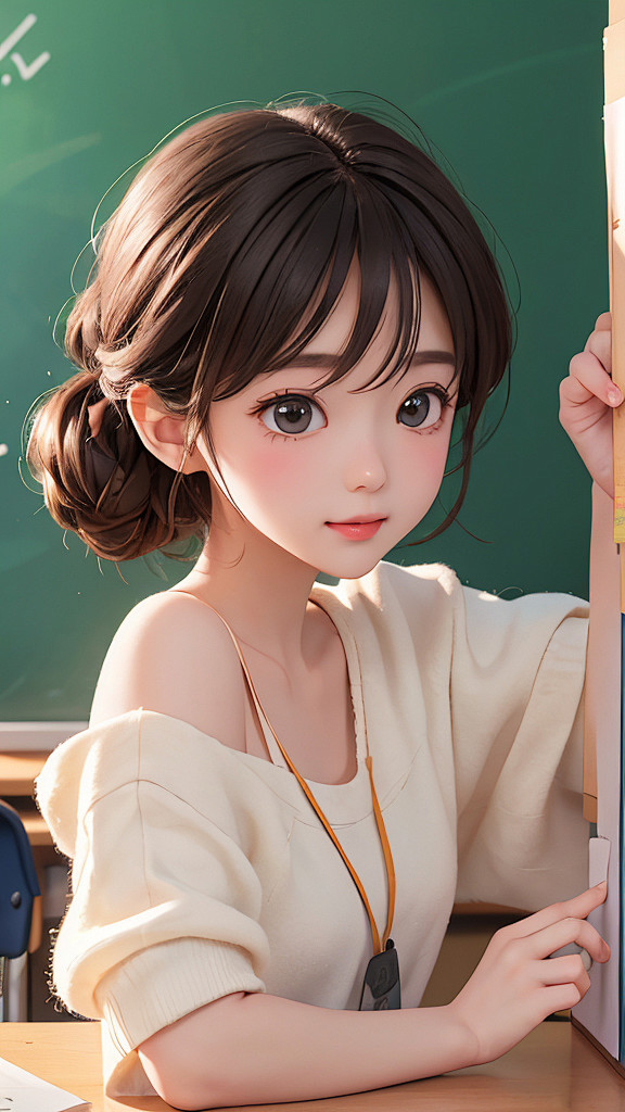 #AICG 在教室上课的女孩