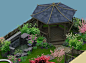 中式凉亭屋顶花园效果图—土拨鼠装饰设计门户
