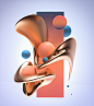 The Joy of 3D • 19 : Explored classic abstract geometry with different material and color combinations. 