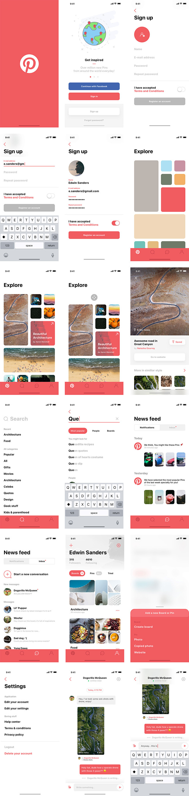 Pinterest 概念设计 For i...