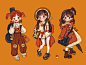 女孩穿搭插画  cr.普通小狗