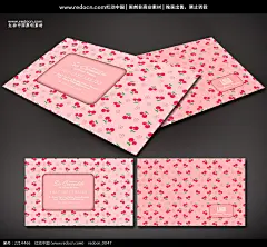 [卡通樱桃底纹图案名片设计]