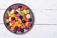 沙拉,水果,浆果,水平画幅,无人,开胃品,桃,维生素,夏天,甜点心