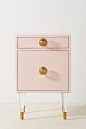 Lacquered Regency Nightstand by Anthropologie in Pink Size: S, Tables