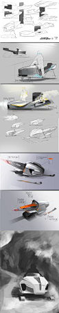 Snow Mobile Drawing Project : As a Teaching Assistent at the University of Twente I was tasked to join the drawing process of the students. The assignment was to create a snow mobile that would fit with the Lamborghini brand. Both archetype snow mobile an