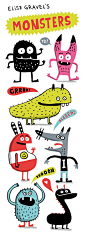 Elise Gravel Illustration • Cute monsters: 