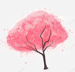 卡通手绘唯美红色樱花树 设计图片 免费下载 页面网页 平面电商 创意素材