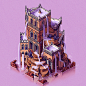 architecture Digital Art  Procreate Isometric isometry nft digital illustration Drawing  concept art art