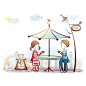卡通浪漫元素 约会 咖啡 png