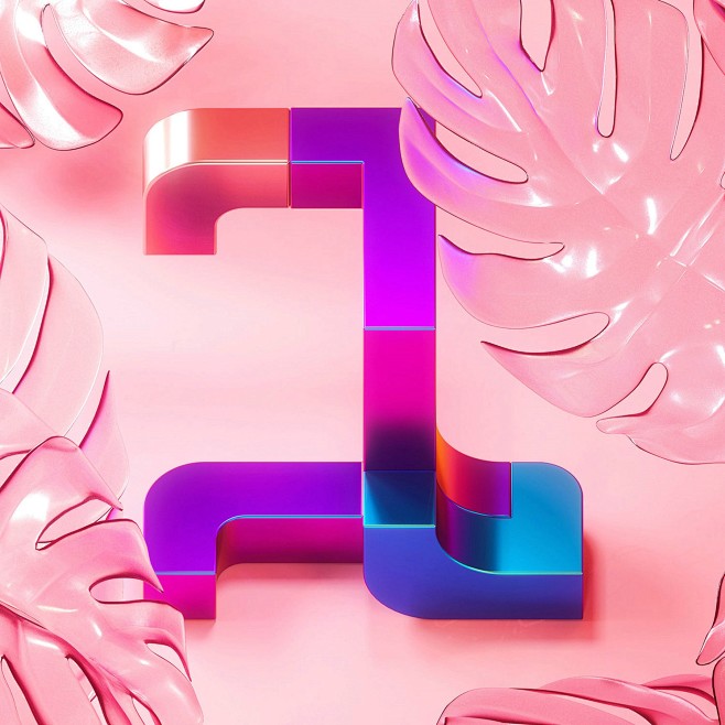炫彩立体字 数字1