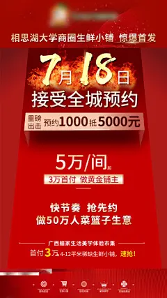 海报 房地产 全城预约 农贸市场 震撼首发