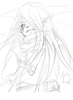 萧岚竹  的插画 黑白稿