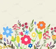 贺卡鲜花。花卉插图与田野花在复古风格。春天,夏天