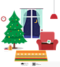 [美工云]-Christmas-scene圣诞节场景插图集矢量EPS下载_PNG：