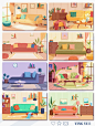 系列插画总结|客厅室内场景|创作思路!