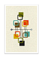 Mid Century Set no.1 Collection of 3 Giclee Prints by Thedor