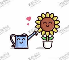 卡通向日葵 【酷图网】卡通,漫画,插画,手绘,logo,吉祥物,卡通吉祥物,形象卡通,IP形象,IP卡通,IP形象设计,卡通人物,人物,印花,卡通印花,印花图案,T恤图案,热转印,向日葵,卡通向日葵,水壶,晒太阳,太阳花,葵花