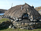 Celtic:  Traditional crofts in the Isle of Lewis in the Outer Hebrides of #Scotland have been preserved and renovated as accommodation for visitors to the island.: