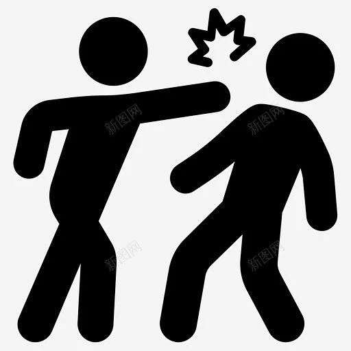 打架争吵殴打图标 平面电商 创意素材-花瓣网