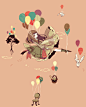Balloon、yurakuru、傀儡、Keggy、插画
