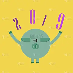 2019,贺卡,新年前夕,摆拍,模板,猪,庆祝,花,剪影