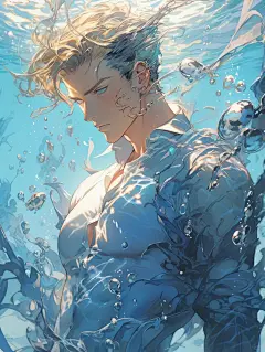 AI绘图｜男美人鱼_8_语墨AI画师_来自小红书网页版