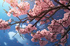 简约花朵桃花花枝素材图片壁纸