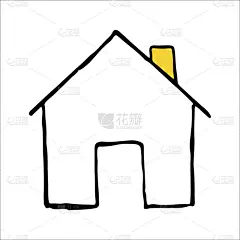 轮廓,房屋,乱画,计算机图标,男孩,可爱的,白色,图像,设计,装饰