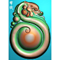 GLG-130玉雕仿古龙挂件精雕图灰度图 - 51雕刻图网