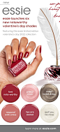 This contains an image of: new limited-edition essie 2022 valentine's day collection