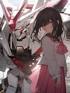美女高达，动漫原创角色，高达与美女结合