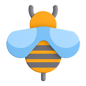 蜜蜂 渲染剪纸风卡通动物3D图标